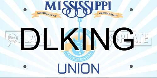DLKING Mississippi License Plate