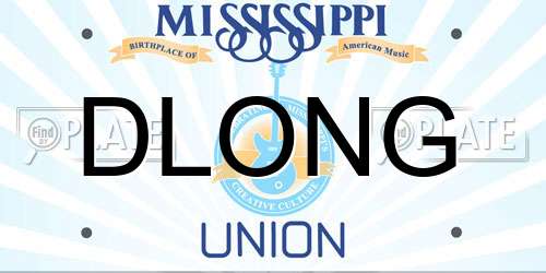DLONG Mississippi License Plate