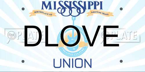 DLOVE Mississippi License Plate
