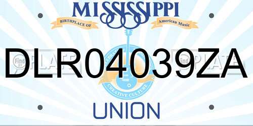 DLR04039ZA Mississippi License Plate