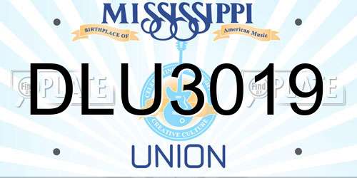 DLU3019 Mississippi License Plate