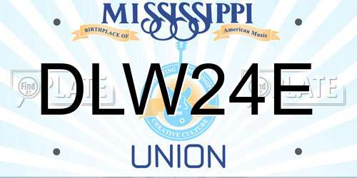 DLW24E Mississippi License Plate