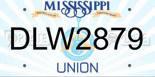 DLW2879 Mississippi License Plate