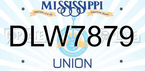 DLW7879 Mississippi License Plate