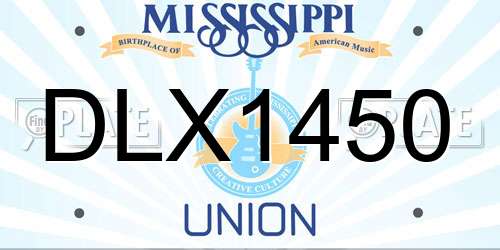 DLX1450 Mississippi License Plate