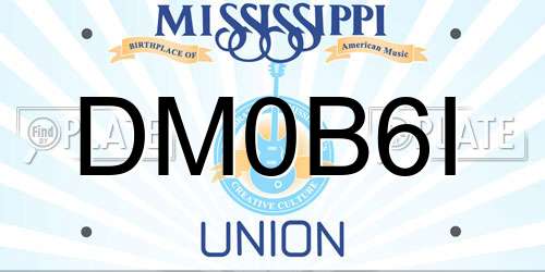 DM0B6I Mississippi License Plate
