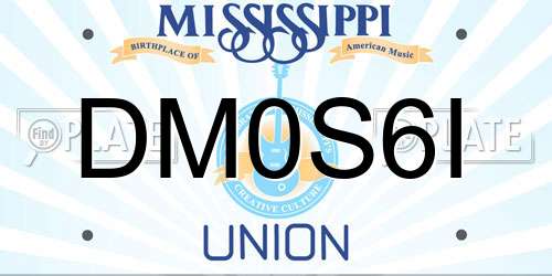 DM0S6I Mississippi License Plate