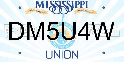 DM5U4W Mississippi License Plate