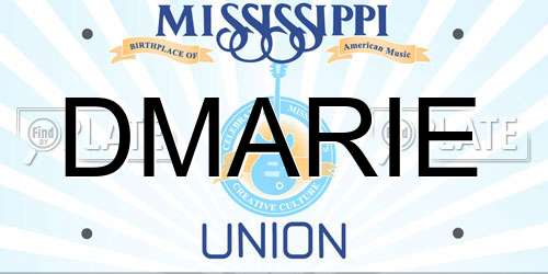 DMARIE Mississippi License Plate