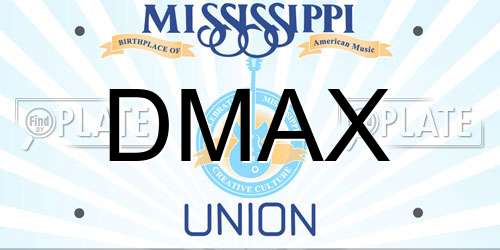 DMAX Mississippi License Plate