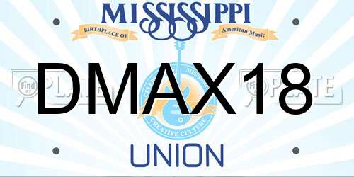 DMAX18 Mississippi License Plate