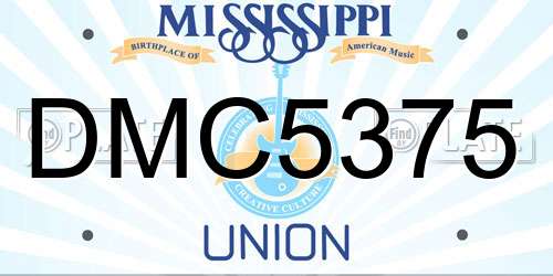 DMC5375 Mississippi License Plate