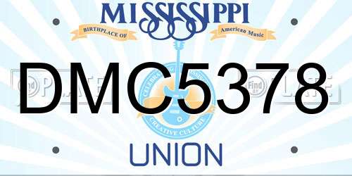 DMC5378 Mississippi License Plate