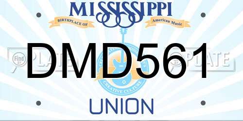DMD561 Mississippi License Plate