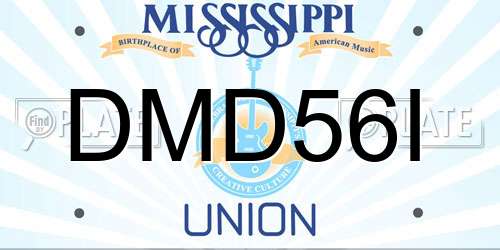DMD56I Mississippi License Plate