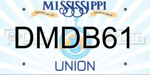 DMDB61 Mississippi License Plate