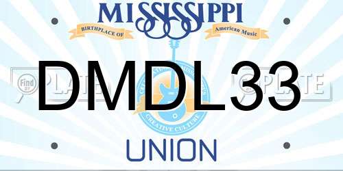 DMDL33 Mississippi License Plate