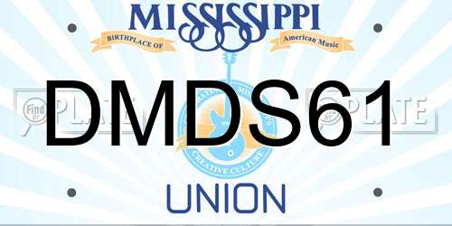 DMDS61 Mississippi License Plate