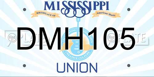 DMH105 Mississippi License Plate