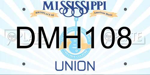 DMH108 Mississippi License Plate