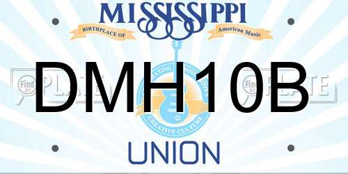 DMH10B Mississippi License Plate