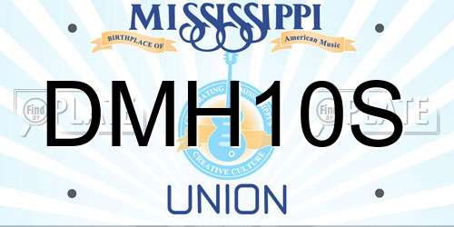 DMH10S Mississippi License Plate