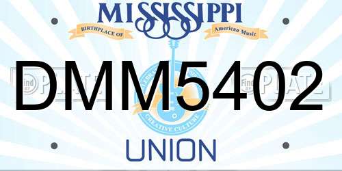 DMM5402 Mississippi License Plate