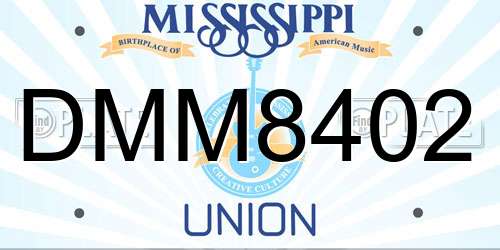 DMM8402 Mississippi License Plate