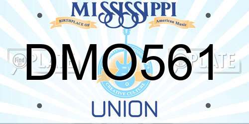 DMO561 Mississippi License Plate