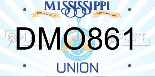 DMO861 Mississippi License Plate
