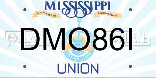 DMO86I Mississippi License Plate