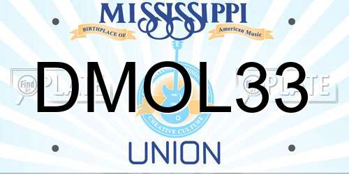 DMOL33 Mississippi License Plate