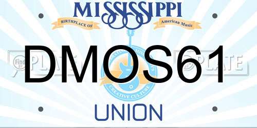 DMOS61 Mississippi License Plate