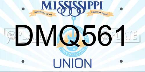 DMQ561 Mississippi License Plate