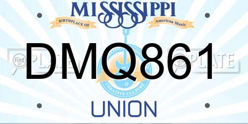 DMQ861 Mississippi License Plate