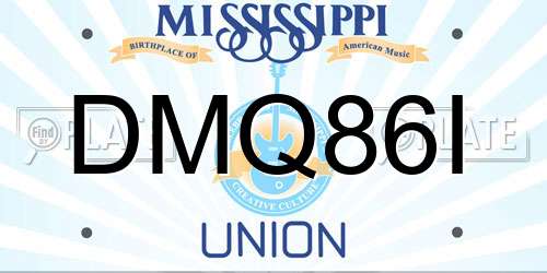 DMQ86I Mississippi License Plate