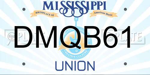 DMQB61 Mississippi License Plate