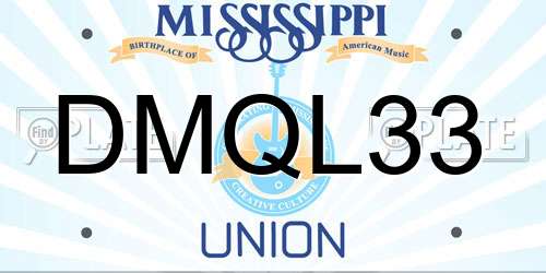 DMQL33 Mississippi License Plate