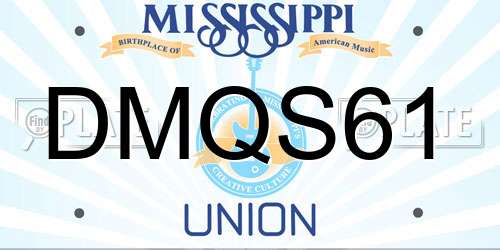 DMQS61 Mississippi License Plate