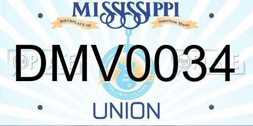 DMV0034 Mississippi License Plate