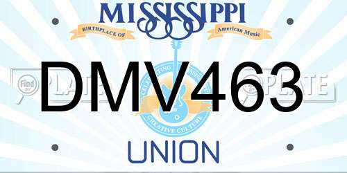 DMV463 Mississippi License Plate