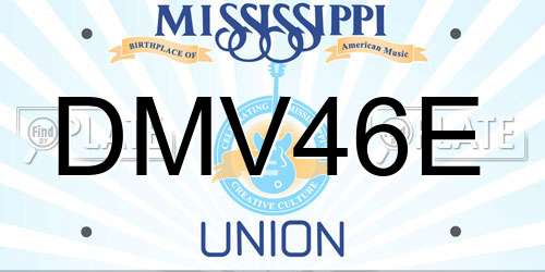 DMV46E Mississippi License Plate
