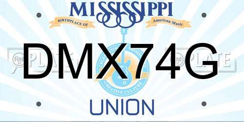DMX74G Mississippi License Plate