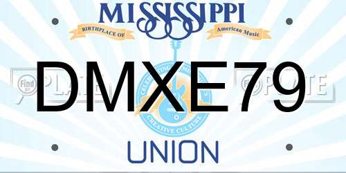 DMXE79 Mississippi License Plate