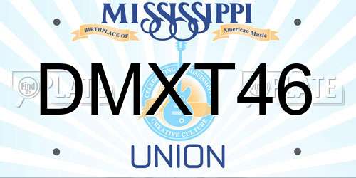 DMXT46 Mississippi License Plate