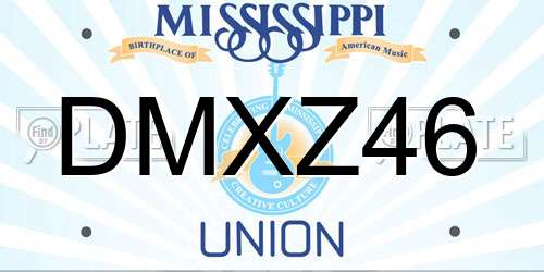 DMXZ46 Mississippi License Plate