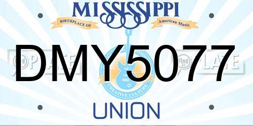 DMY5077 Mississippi License Plate