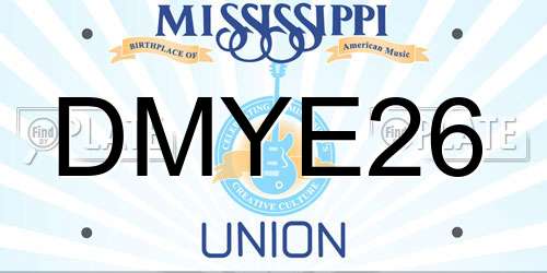 DMYE26 Mississippi License Plate