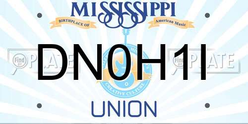 DN0H1I Mississippi License Plate