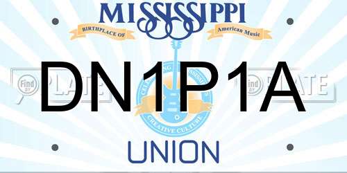 DN1P1A Mississippi License Plate